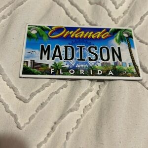 Madison orlando Florida license plate, fridge magnet